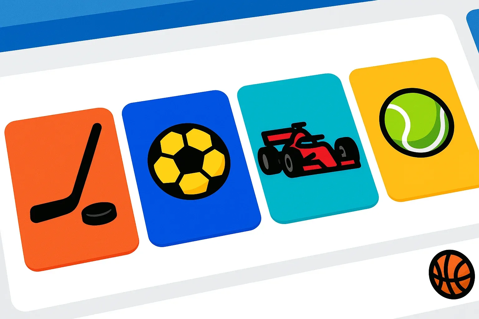 Vedonlyöntimarkkinoiden urheilukuvakkeet jääkiekolle, jalkapallolle, Formula 1:lle, tennikselle ja koripallolle